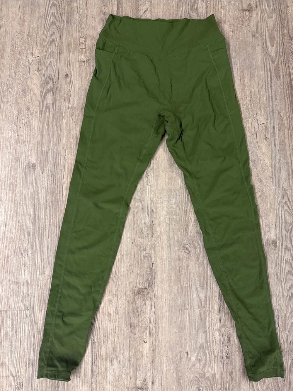 High-Rise Olive Green Performance Leggings for Women